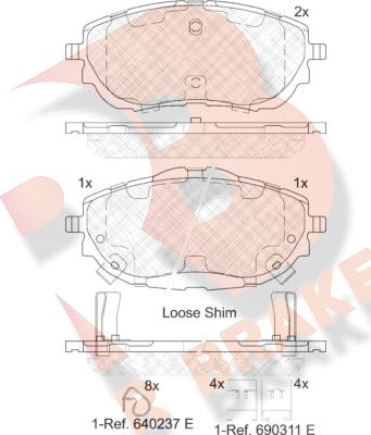 R Brake RB2129 - Əyləc altlığı dəsti, əyləc diski furqanavto.az