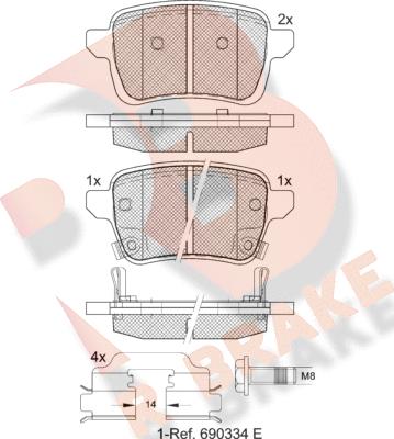 R Brake RB2170208 - Əyləc altlığı dəsti, əyləc diski furqanavto.az