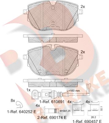 R Brake RB2399 - Əyləc altlığı dəsti, əyləc diski furqanavto.az