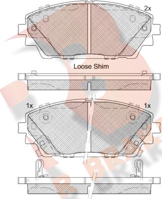 R Brake RB2364 - Əyləc altlığı dəsti, əyləc diski furqanavto.az