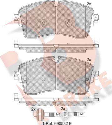 R Brake RB2335-200 - Əyləc altlığı dəsti, əyləc diski furqanavto.az