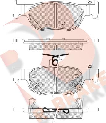 R Brake RB2374 - Əyləc altlığı dəsti, əyləc diski furqanavto.az