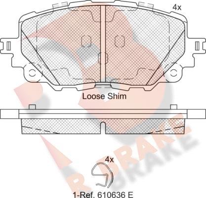 R Brake RB2251 - Əyləc altlığı dəsti, əyləc diski furqanavto.az