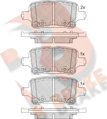 R Brake RB2257-208 - Əyləc altlığı dəsti, əyləc diski furqanavto.az