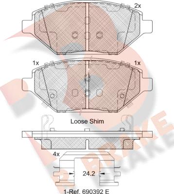 R Brake RB2261 - Əyləc altlığı dəsti, əyləc diski furqanavto.az