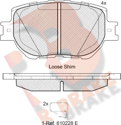 R Brake RB2200 - Əyləc altlığı dəsti, əyləc diski furqanavto.az