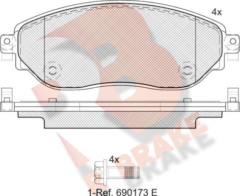 R Brake RB2219 - Əyləc altlığı dəsti, əyləc diski furqanavto.az