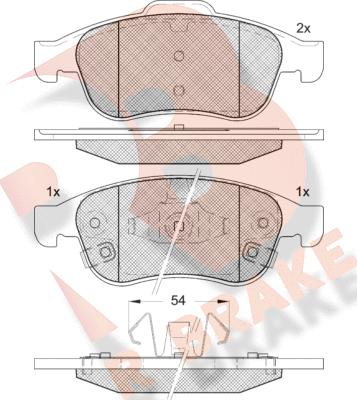 R Brake RB2228 - Əyləc altlığı dəsti, əyləc diski furqanavto.az