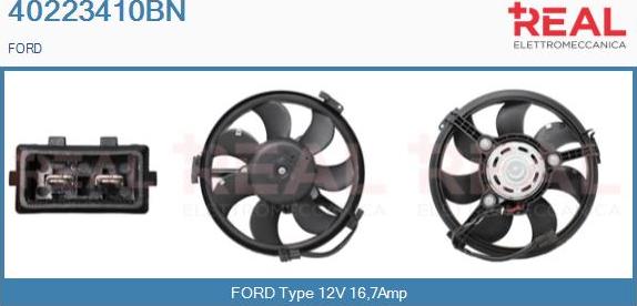 REAL 40223410BN - Elektrik mühərriki, radiator ventilyatoru furqanavto.az