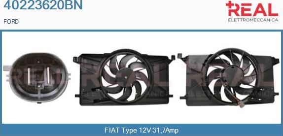 REAL 40223620BN - Elektrik mühərriki, radiator ventilyatoru furqanavto.az