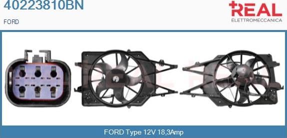 REAL 40223810BN - Elektrik mühərriki, radiator ventilyatoru furqanavto.az