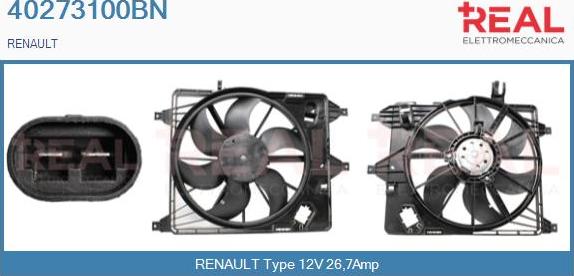 REAL 40273100BN - Elektrik mühərriki, radiator ventilyatoru furqanavto.az