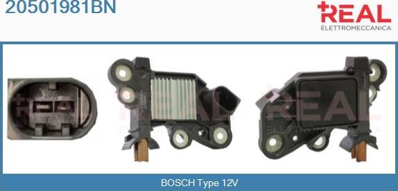 REAL 20501981BN - Gərginlik tənzimləyicisi, alternator furqanavto.az