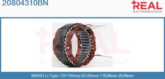 REAL 20804310BN - Stator, alternator furqanavto.az