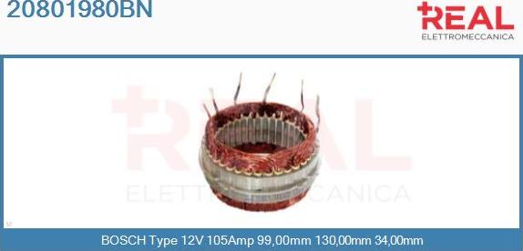 REAL 20801980BN - Stator, alternator furqanavto.az