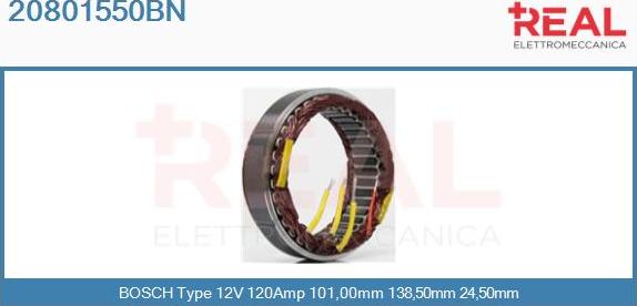 REAL 20801550BN - Stator, alternator furqanavto.az