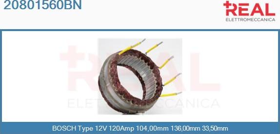 REAL 20801560BN - Stator, alternator furqanavto.az