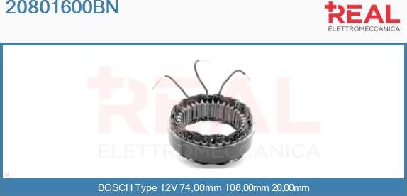 REAL 20801600BN - Stator, alternator furqanavto.az