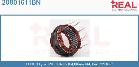 REAL 20801611BN - Stator, alternator furqanavto.az