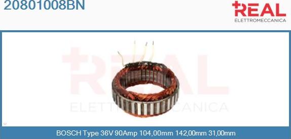 REAL 20801008BN - Stator, alternator furqanavto.az