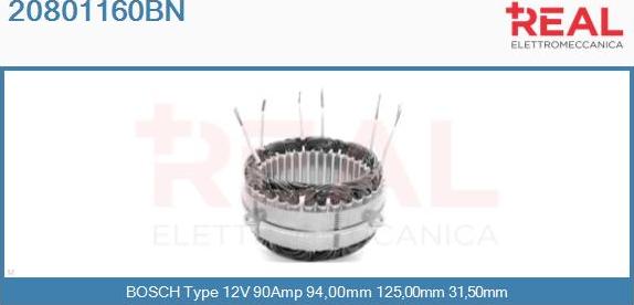 REAL 20801160BN - Stator, alternator furqanavto.az