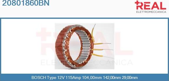 REAL 20801860BN - Stator, alternator furqanavto.az