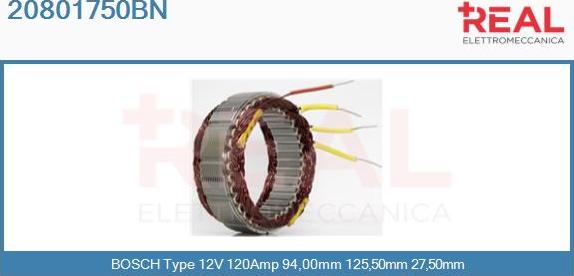 REAL 20801750BN - Stator, alternator furqanavto.az