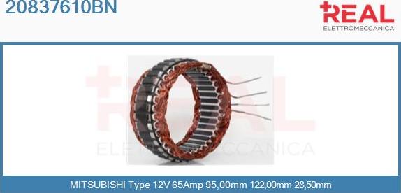 REAL 20837610BN - Stator, alternator furqanavto.az