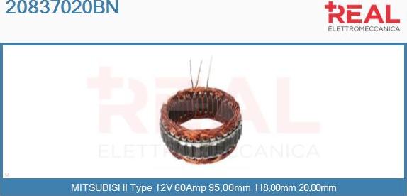 REAL 20837020BN - Stator, alternator furqanavto.az