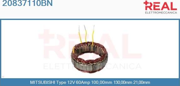 REAL 20837110BN - Stator, alternator furqanavto.az