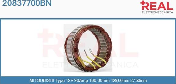 REAL 20837700BN - Stator, alternator furqanavto.az