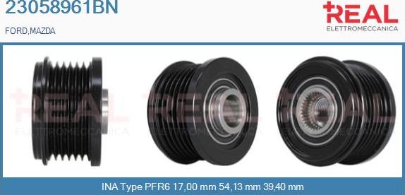 REAL 23058961BN - Kasnak, alternator, sərbəst dönərli mufta furqanavto.az