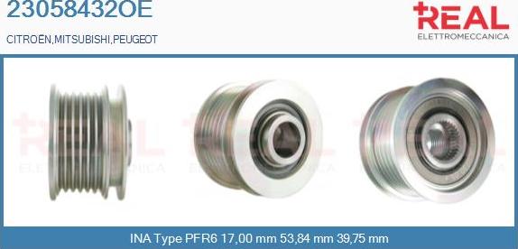 REAL 23058432OE - Kasnak, alternator, sərbəst dönərli mufta furqanavto.az