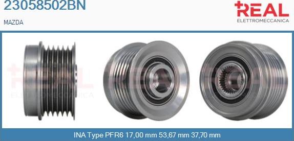 REAL 23058502BN - Kasnak, alternator, sərbəst dönərli mufta furqanavto.az