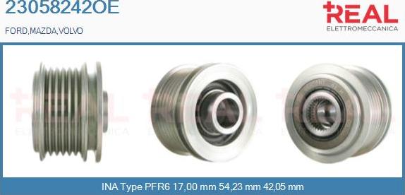 REAL 23058242OE - Kasnak, alternator, sərbəst dönərli mufta furqanavto.az