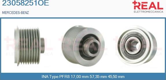 REAL 23058251OE - Kasnak, alternator, sərbəst dönərli mufta furqanavto.az