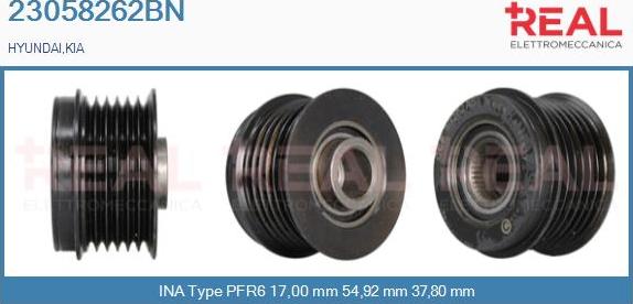 REAL 23058262BN - Kasnak, alternator, sərbəst dönərli mufta furqanavto.az