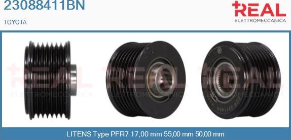 REAL 23088411BN - Kasnak, alternator, sərbəst dönərli mufta furqanavto.az