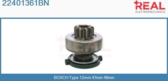 REAL 22401361BN - Pinion, başlanğıc furqanavto.az