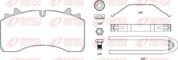 Remsa JCA 1075.80 - Əyləc altlığı dəsti, əyləc diski furqanavto.az