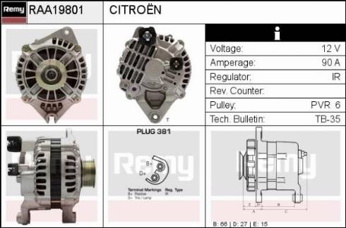 Remy RAA19801 - Alternator furqanavto.az