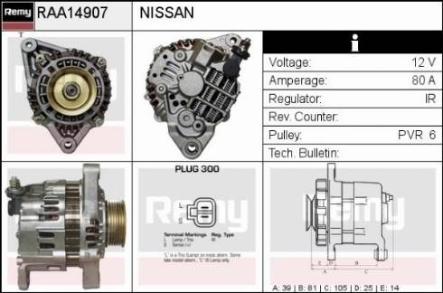 Remy RAA14907 - Alternator furqanavto.az