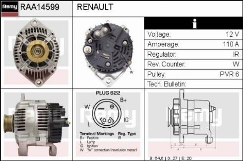 Remy RAA14599 - Alternator furqanavto.az