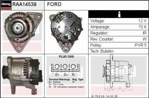 Remy RAA14539 - Alternator furqanavto.az