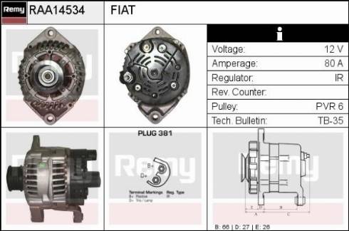 Remy RAA14534 - Alternator furqanavto.az