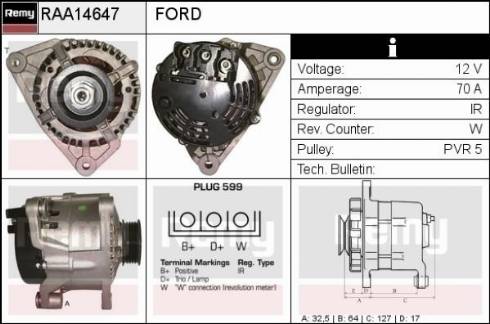 Remy RAA14647 - Alternator furqanavto.az