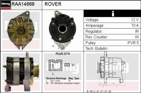 Remy RAA14668 - Alternator furqanavto.az