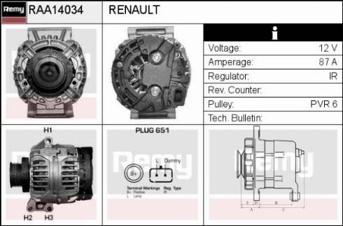 Remy RAA14034 - Alternator furqanavto.az