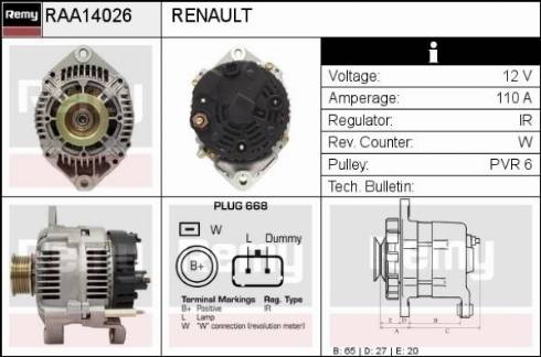 Remy RAA14026 - Alternator furqanavto.az