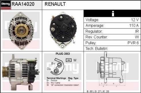 Remy RAA14020 - Alternator furqanavto.az
